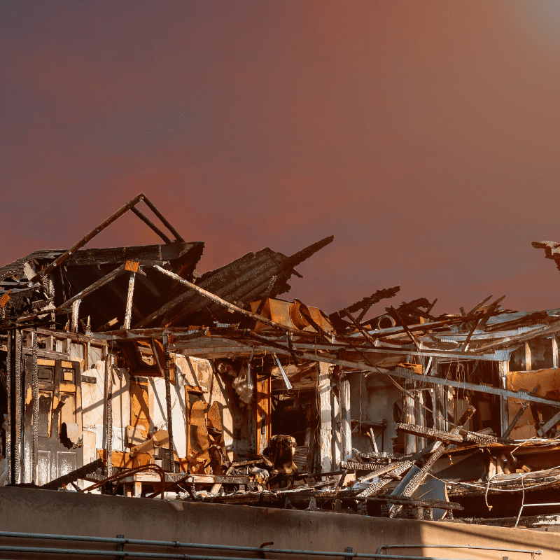 Fire damaged home 