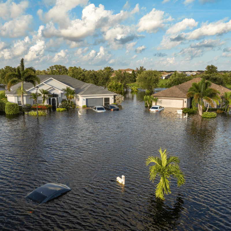 Flooded Florida houses 